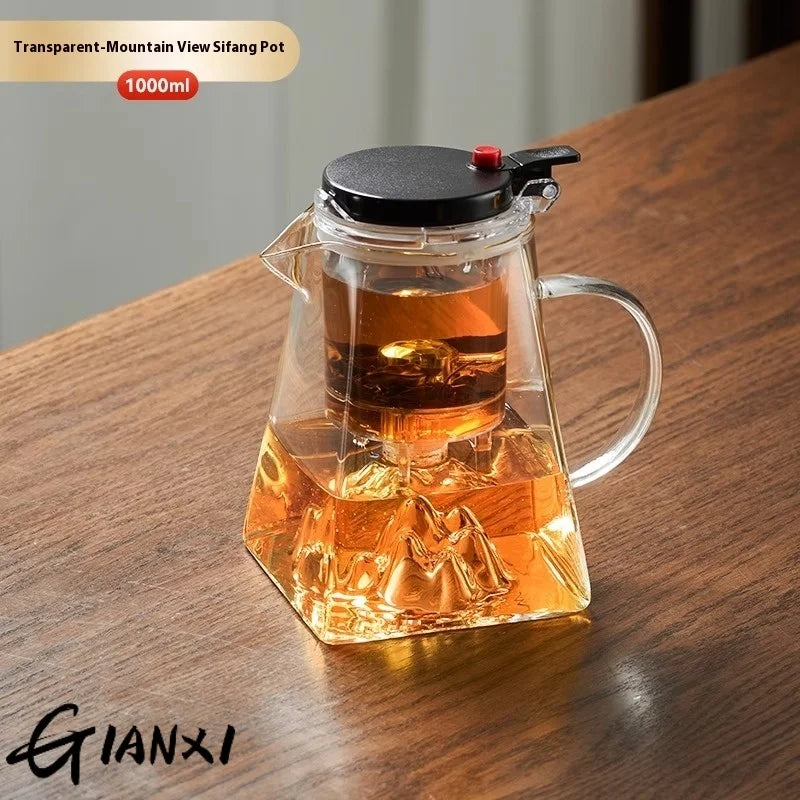 GIANXI High Borosilicate Glass Guanshan Piao Cup Brewing Teapot 2024 New Tea Separation Tea Machine one-click Filter Teapot