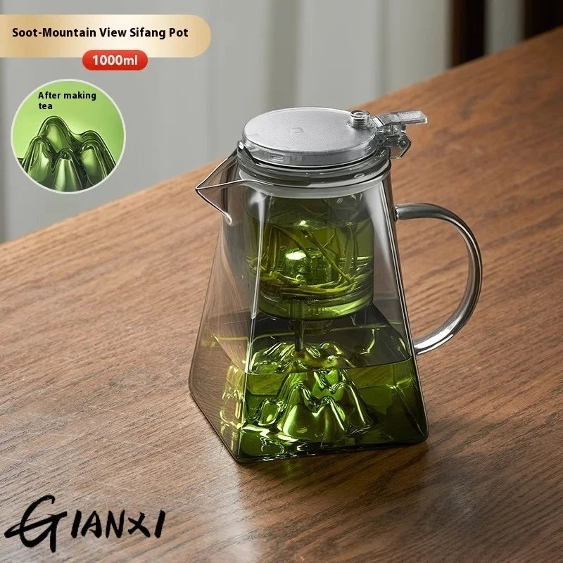 GIANXI High Borosilicate Glass Guanshan Piao Cup Brewing Teapot 2024 New Tea Separation Tea Machine one-click Filter Teapot