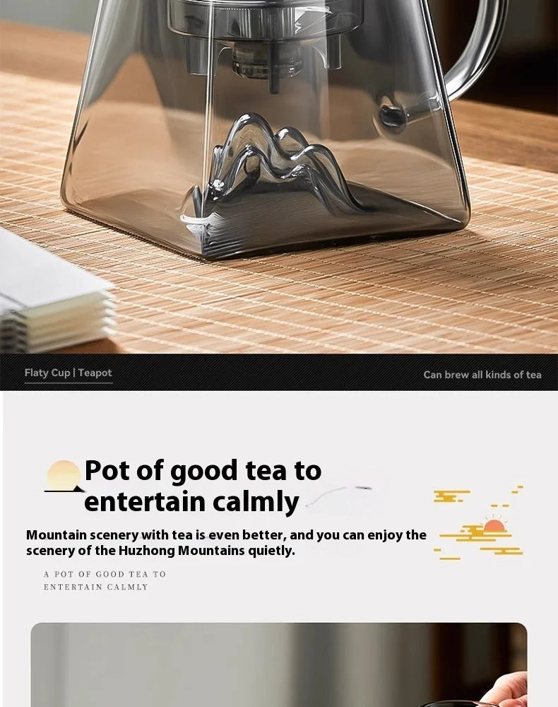 GIANXI High Borosilicate Glass Guanshan Piao Cup Brewing Teapot 2024 New Tea Separation Tea Machine one-click Filter Teapot