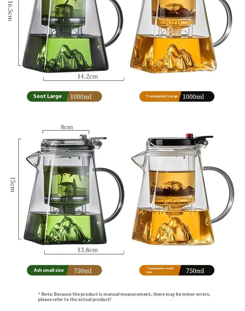 GIANXI High Borosilicate Glass Guanshan Piao Cup Brewing Teapot 2024 New Tea Separation Tea Machine one-click Filter Teapot