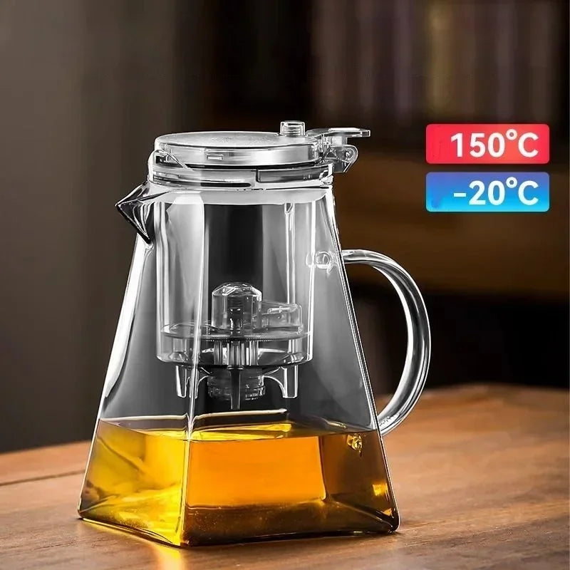 Glass Teapot And Pot Household Tea Set Teapot Heat-resistant Tea Water Separation Filter Flower Teapot