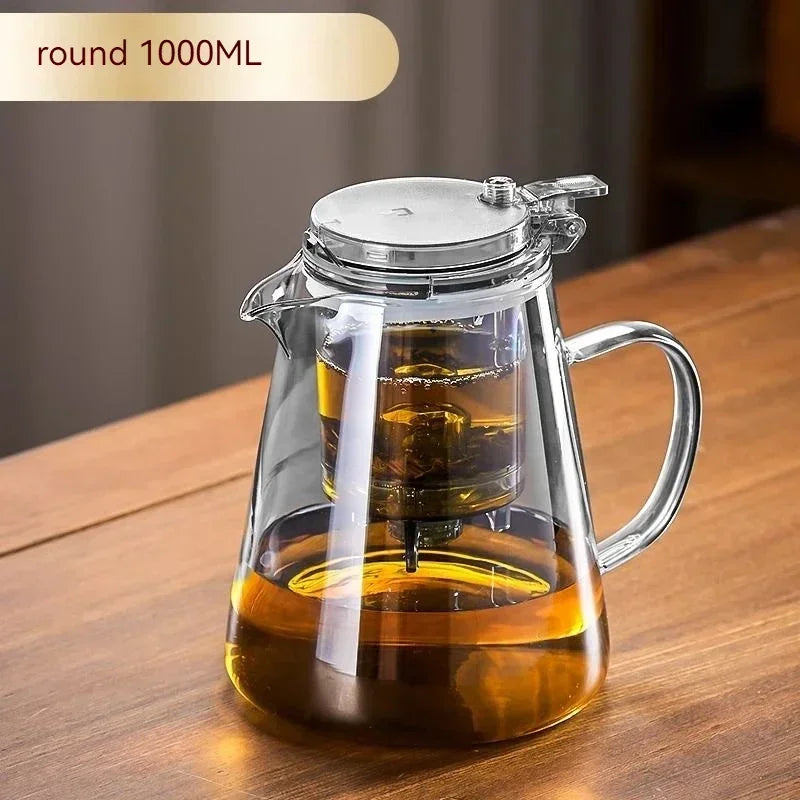 Glass Teapot And Pot Household Tea Set Teapot Heat-resistant Tea Water Separation Filter Flower Teapot