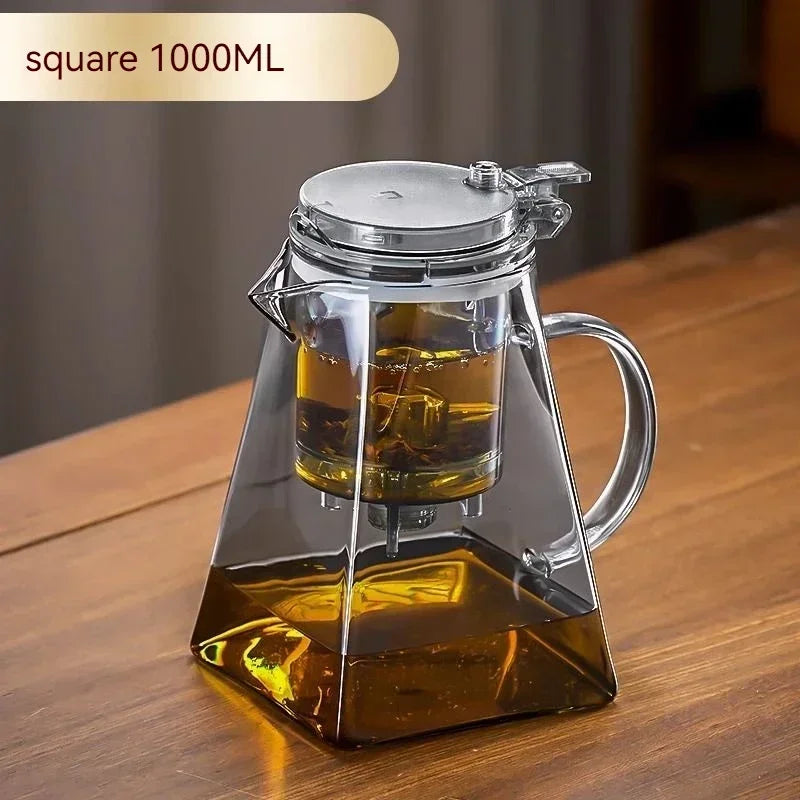 Glass Teapot And Pot Household Tea Set Teapot Heat-resistant Tea Water Separation Filter Flower Teapot