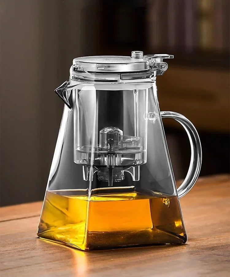 Glass Teapot And Pot Household Tea Set Teapot Heat-resistant Tea Water Separation Filter Flower Teapot