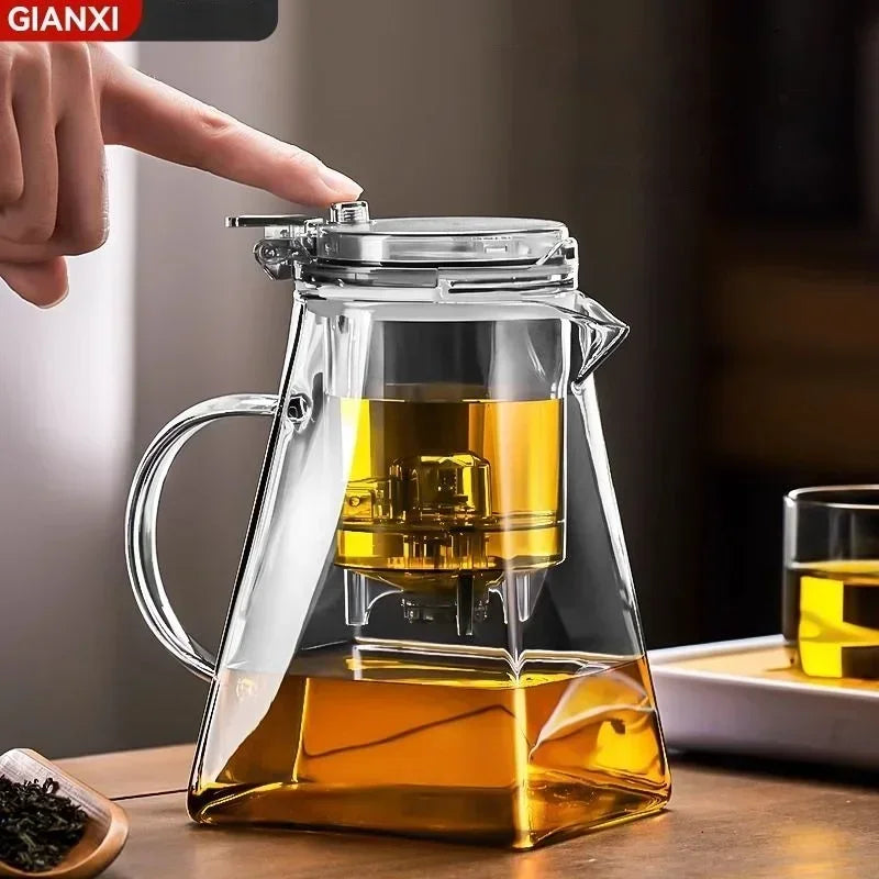 Glass Teapot And Pot Household Tea Set Teapot Heat-resistant Tea Water Separation Filter Flower Teapot