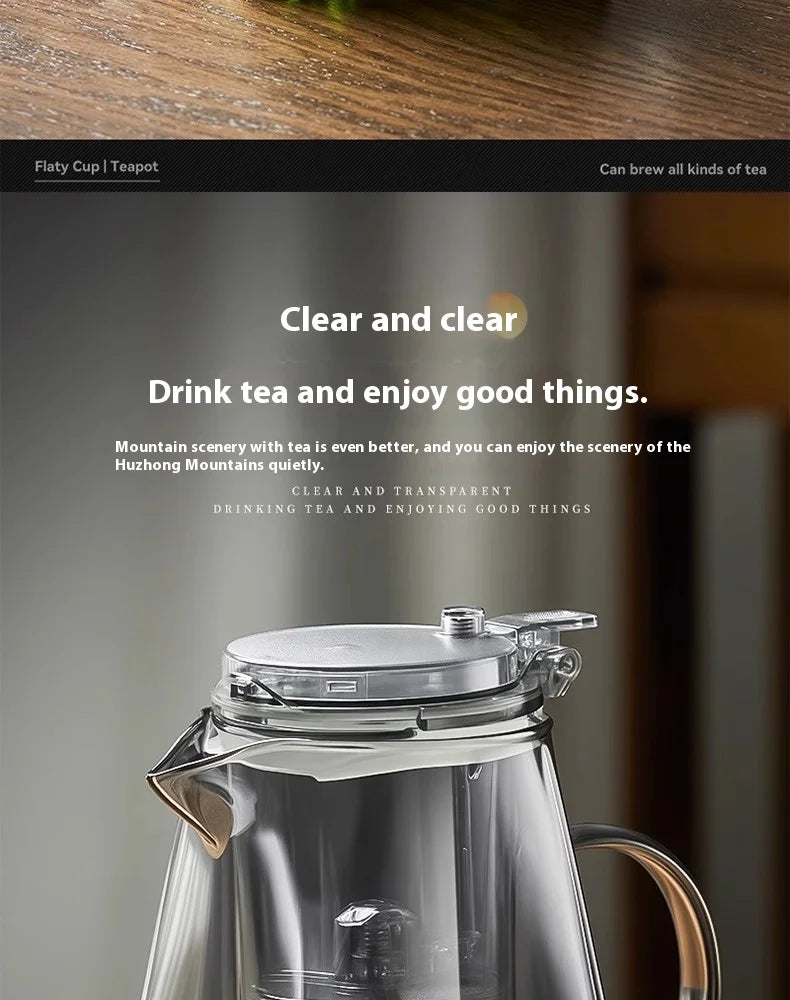 GIANXI High Borosilicate Glass Guanshan Piao Cup Brewing Teapot 2024 New Tea Separation Tea Machine one-click Filter Teapot